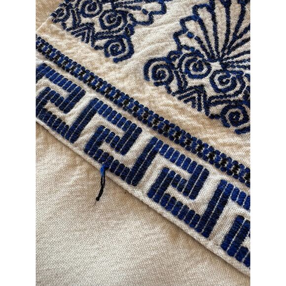 Bohemian Midi Skirt Women MED White Blue Embroidered Boho Hippie Beachy Gypsy - Picture 12 of 16